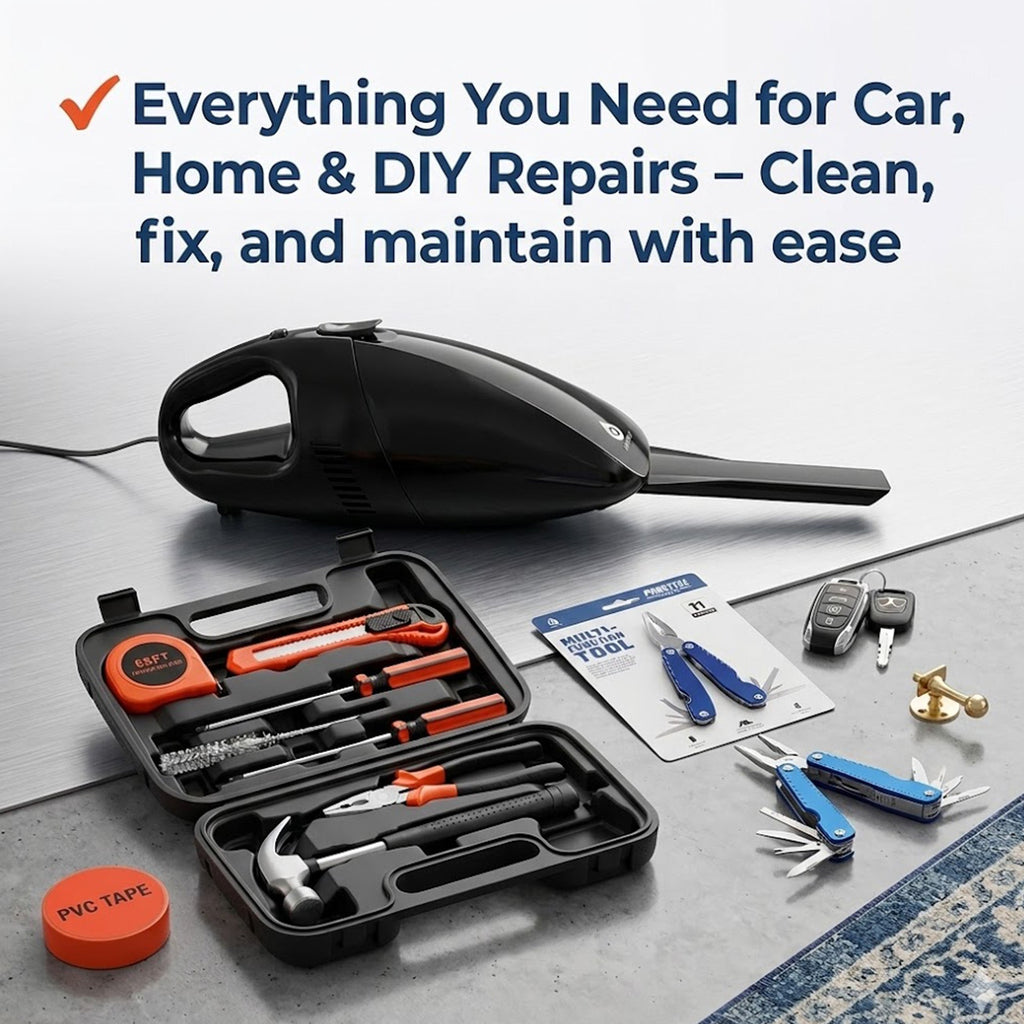 🛠️ Pursonic Car Vacuum, Handy Solutions 9-Piece Tool Kit & 11-in-1 Multifunction Tool Bundle – The Ultimate Home & Auto Essential Set 🚗🔧